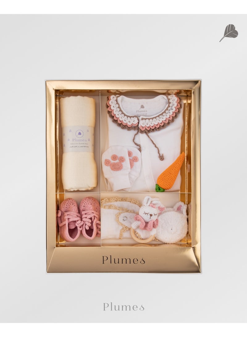 Plumes Bunny baby girl gift set - Image 1